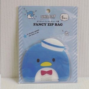 Sanrio Tuxedo Sam 5 piece die cut zip bags